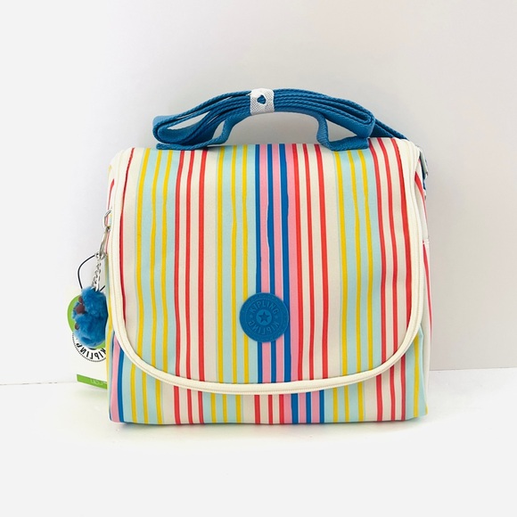 Kipling KICHIROU Lunch Bag Adjustable/  Removable Strap Beachside Strips NEW - Picture 6 of 7